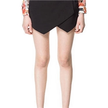 批发新款欧美zar同款不规则层几何百搭裙裤气质短裤裙裤