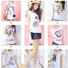 一件代发2013年新款女装蝙蝠袖白T印花修身款T恤短袖