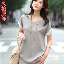 一件代发2013韩版时尚大码女装中长款修身胖MM宽松t恤夏季短袖女