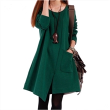 秋季女装新新品胖MM大码厚韩版宽松开叉不规则显瘦连衣裙潮