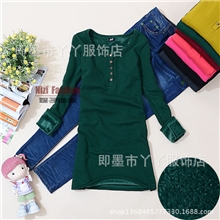 工厂直批韩冬装新款加厚加绒长袖打底衫女t恤