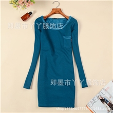 冬装新款女装批发韩版长款包臀女式T恤加厚加绒打底衫长袖长款