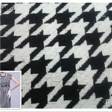 【企业集采】黑白千鸟格呢绒面料毛呢大衣女装千鸟格服装面料布料