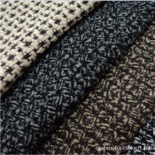 【中国好货源】厂家直销粗花呢面料，亮丝雪花编织格子呢，大衣呢