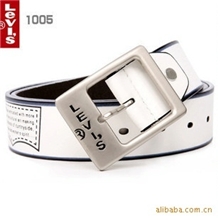 韩版超时尚LOGO字母时尚腰带二色入白色女士皮带男