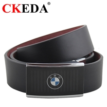 男士商务时尚自动扣皮带无牙皮底真皮牛皮腰带奔驰宝马车标裤袋