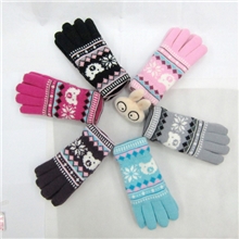 2013新款毛线手套卡通时尚保暖五指手套批发冬季手套混批厂家