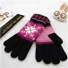冬季雪花手套爆款毛线手套爆炸吧新款提花手套质量全网第一