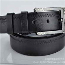 厂家批发2013新款男士真皮皮带压花针扣合金头混色多款包边腰带