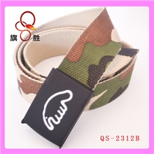【旗胜】QS-2312B最流行的男士时尚印花帆布翻盖扣工作服腰带