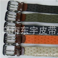 休闲时尚腰带帆布带闪亮带身双针扣