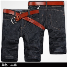 直筒压皱牛仔短裤男夏季超薄款水洗黑色牛仔五分裤批发=0058=