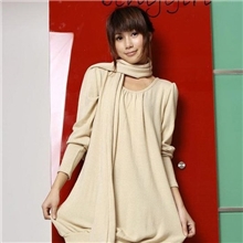 2013网络爆款新款秋冬女装韩国长款打底衫长袖T恤配围巾52#