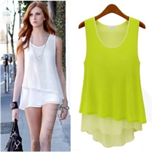 S-XXL码2013夏装新女装糖果色百搭宽松显瘦雪纺吊带背心打底衫女