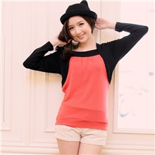 2013春装新款时尚假两件洋装打底衫T恤大码女装实拍7002#