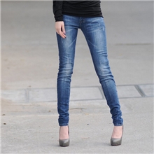 热销新款女式牛仔裤韩版韩版小脚裤女装修身时尚牛仔裤批发