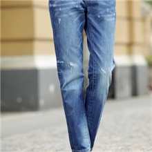 2012秋装韩版女装正品百搭女式牛仔裤磨白做破女式女式小脚裤