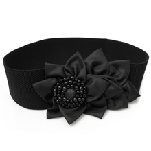 韩版百搭花朵腰封批发时尚装饰珍珠腰带女个性裙带雪纺腰带