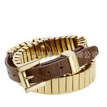 韩火火/JuliaMK外贸高品质大气高端高亮五金真皮女士手链/手镯