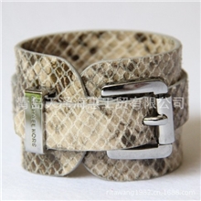 MK外贸鳄鱼纹牛皮双圈全真皮手镯/手链