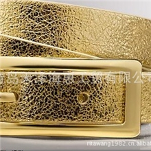 外贸金色压花牛皮女士时尚真皮腰带/皮带