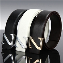 Z字字母扣皮带男士平滑扣高档真皮牛皮腰带时尚品牌厂家直销