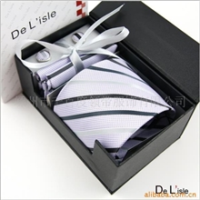 供应真丝提花套装领带纯手工制作图案条纹