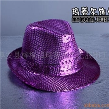 供应珠片礼帽亮片帽子时尚礼帽影楼摄影服饰
