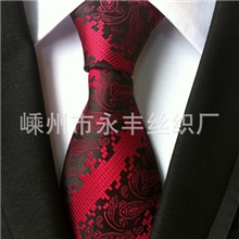 嵊州领带1200针腰果花领带大花领带标记领带男士涤丝领带