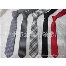 男士高级品牌外贸韩版精品休闲棉窄领带圆点花纹格子嵊州厂家批发