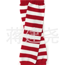 儿童袜套出口尾单红白横条袜套批发宝宝袜套/护膝