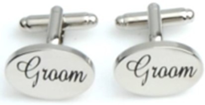 批发定做光板印刷Groom结婚婚礼系列袖扣CF5双孔