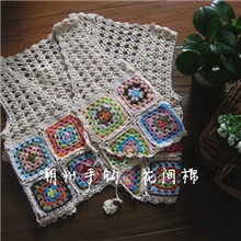 原创单品森系清新钩花镂空背心马甲坎肩