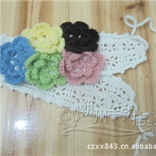 春天新款手工勾花彩色立体花发带发饰