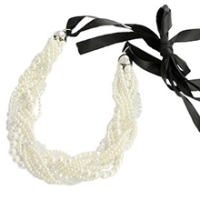 韩国饰品韩进口正品日韩串珠子珍珠多层缎带长款项链挂链