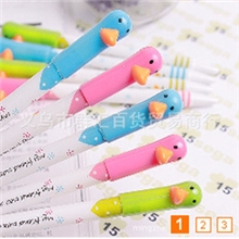 AB-5韩国文具卡通小鸭子造型中性笔小额批发100元混批