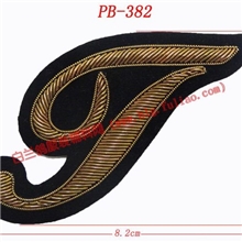 供应印度丝字母J、手工金属丝刺绣、弹簧丝徽章