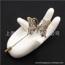 外贸胸针纯铜胸针燕尾蝶插针蝴蝶胸针