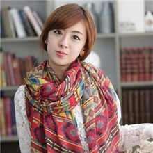 2013爆新款秋冬巴厘纱几何图形波西米亚民族风围巾厂家批发