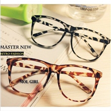 933厂家直销复古豹纹大黑方框非主流潮男女无镜片装饰眼镜框架
