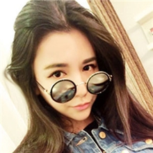 MJ-5893欧美时尚复古圆形框金属太阳眼镜反光水银镜面墨镜太子镜