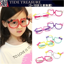 E20-最新时尚苹果蝴蝶结儿童眼镜糖果色潮男女童儿童眼镜框批发