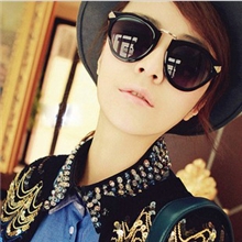 MJ-2118新款圆形金属墨镜女潮人太阳镜欧美复古明星款太阳眼镜