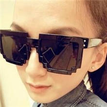 新款欧美大牌马赛克复古潮男女同款个性超酷眼镜面太阳镜墨镜批发