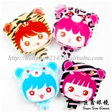 最萌娃娃型伴侣盒新款时尚美瞳盒隐形眼镜伴侣盒可爱卡通盒