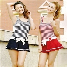 可爱女生连体裙式泳衣学生泳装游泳衣运动款