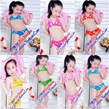 女童游泳衣可爱比基尼系带泳衣