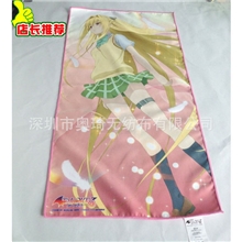 供应超细纤维梭织型双面绒毛巾浴巾圣诞最佳促销礼品