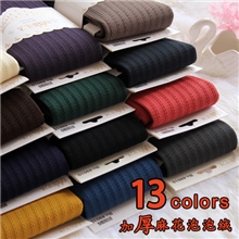 韩国原单秋冬新款韩国原单泡泡绒精致麻花加厚竖纹踩脚裤袜