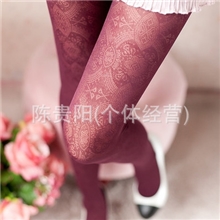 67010独家新款超级推荐复古图腾提花连裤袜丝袜打底袜子